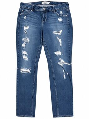 torrid Blue Distressed Skinny Jeans